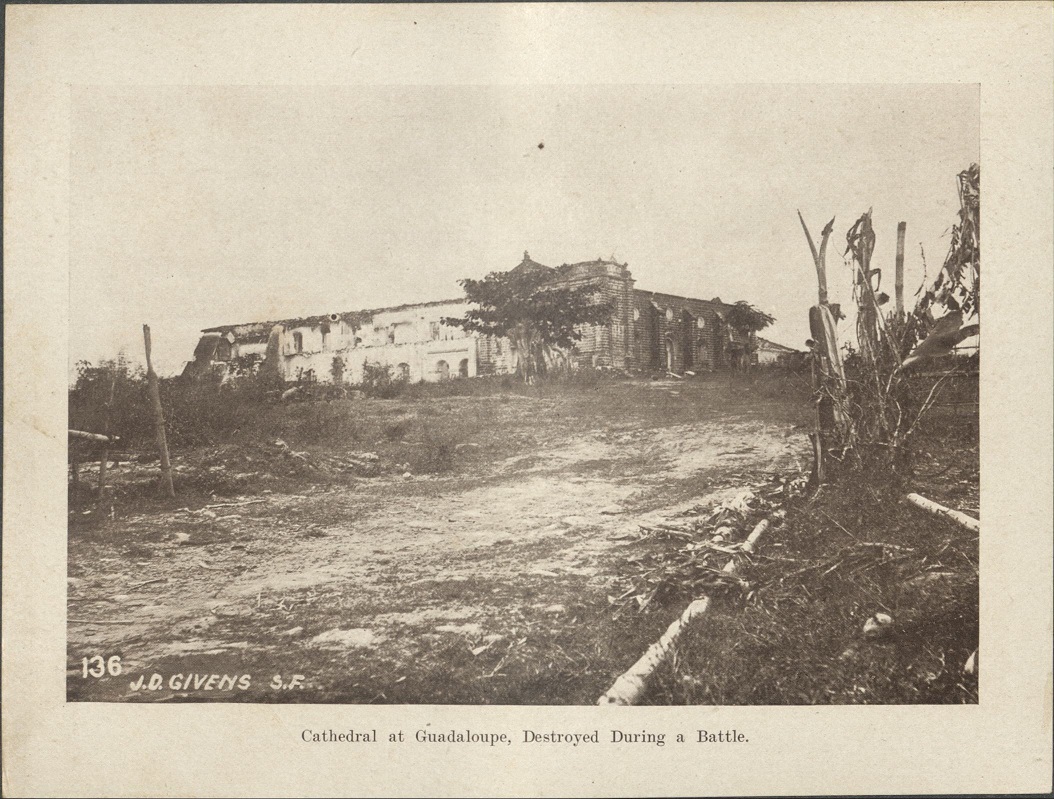 136. Cathedral at Guadaloupe [Guadalupe – Makati], destroyed during a battle.