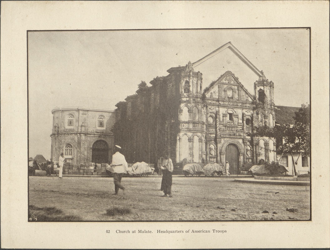42. Church at Malate. Headquarters of American troops.