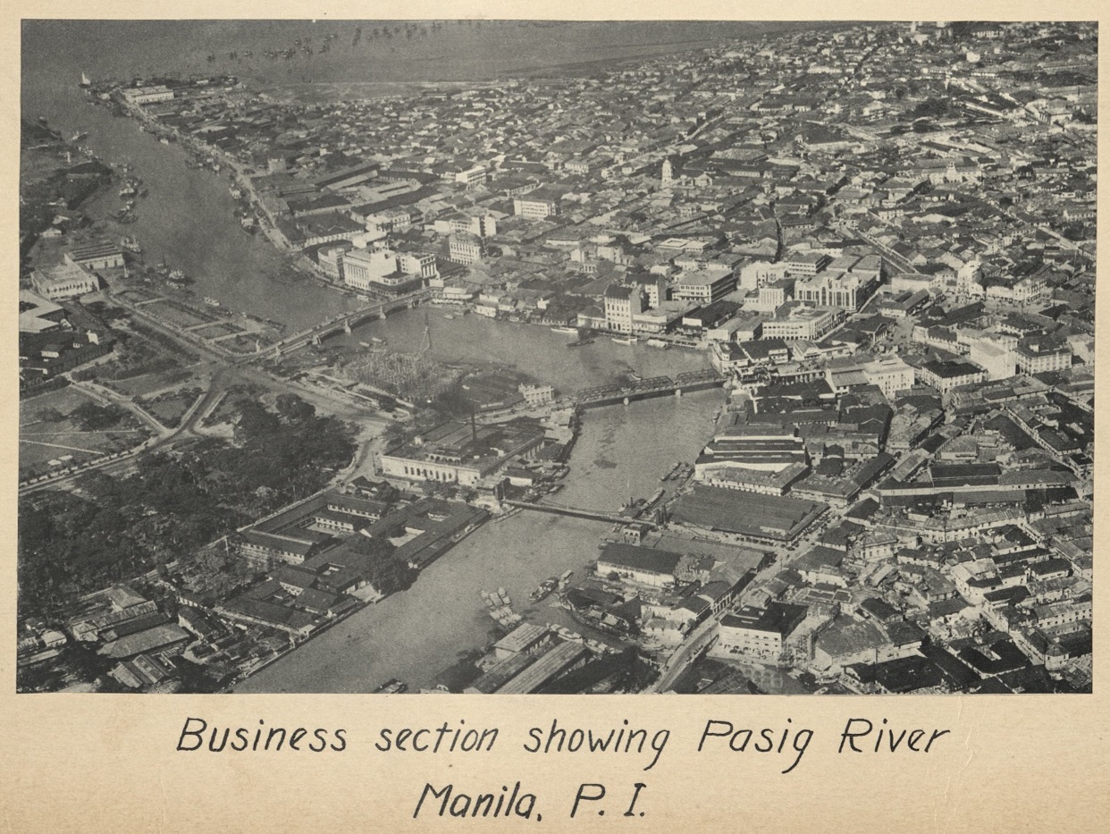 Business section showing Pasig River, Manila, P. I.