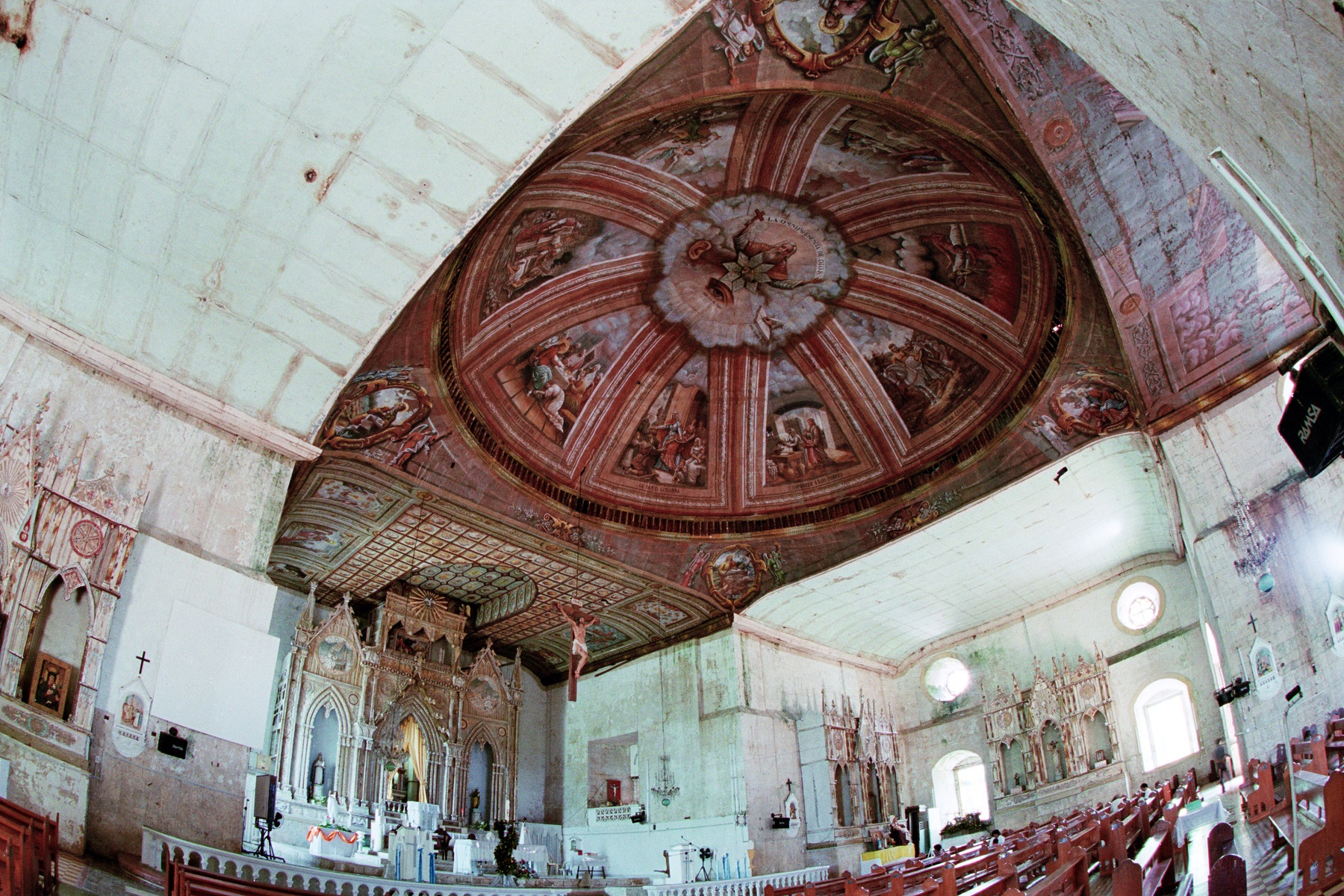 Maribojoc Church, Bohol – interior view and ceiling.