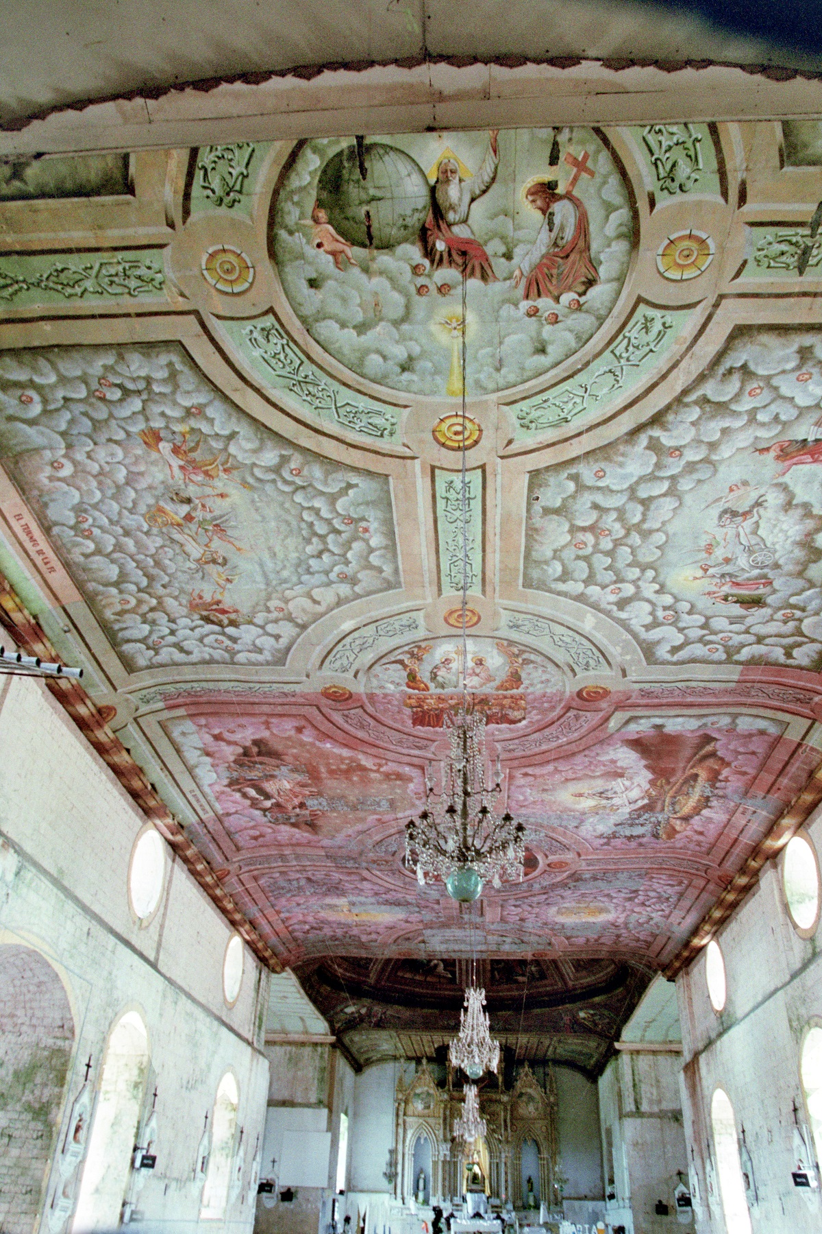 Maribojoc Church, Bohol – interior view and ceiling.