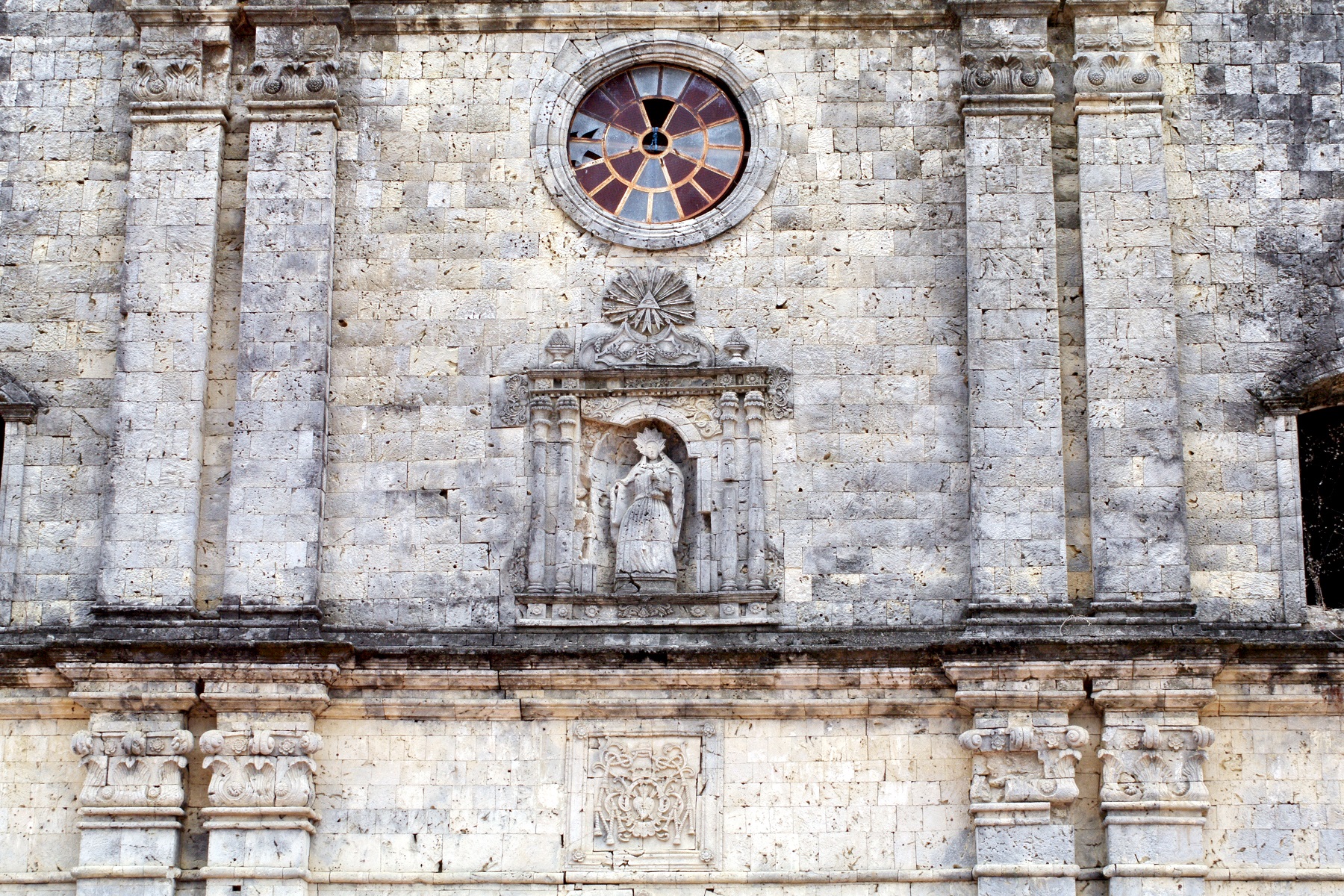 Panay Church, Capiz, Panay – detail of stone carving.