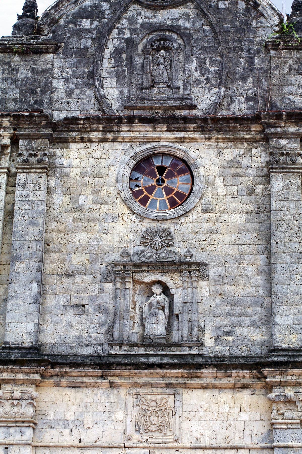 Panay Church, Capiz, Panay – detail of stone carving.