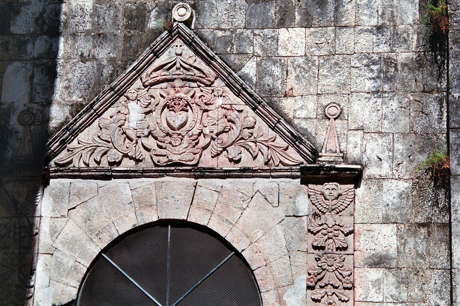 San Guillermo de Aquitania Parish Church, Dalaguete, Cebu – detail of stone carving.