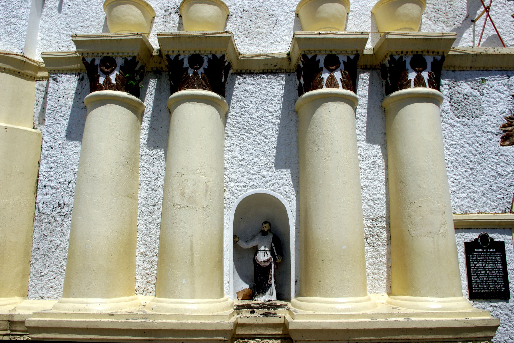 Laoag Cathedral, Laoag, Ilocos Norte – facade detail view.