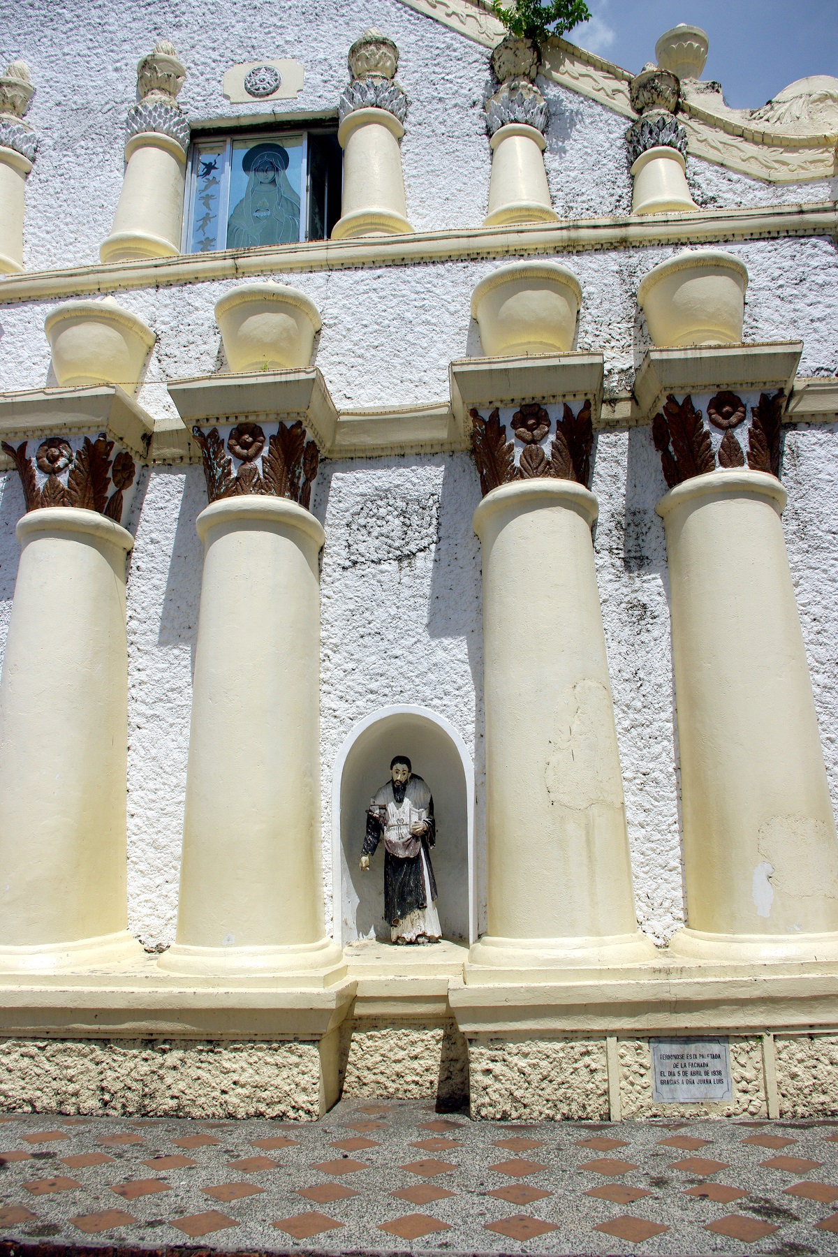 Laoag Cathedral, Laoag, Ilocos Norte – facade detail view.