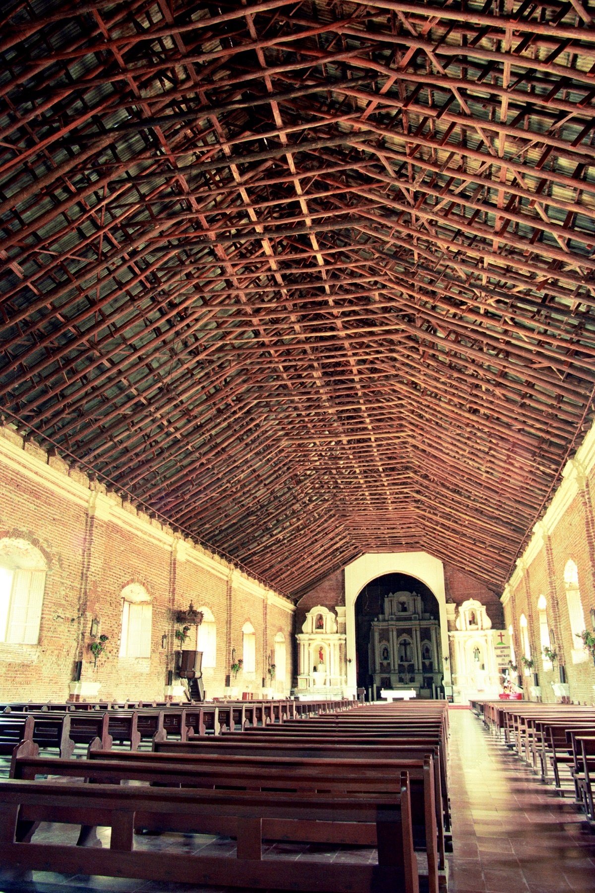 Santa Monica Parish Church (Sarrat Church), Sarrat, Ilocos Norte – interior and ceiling view.