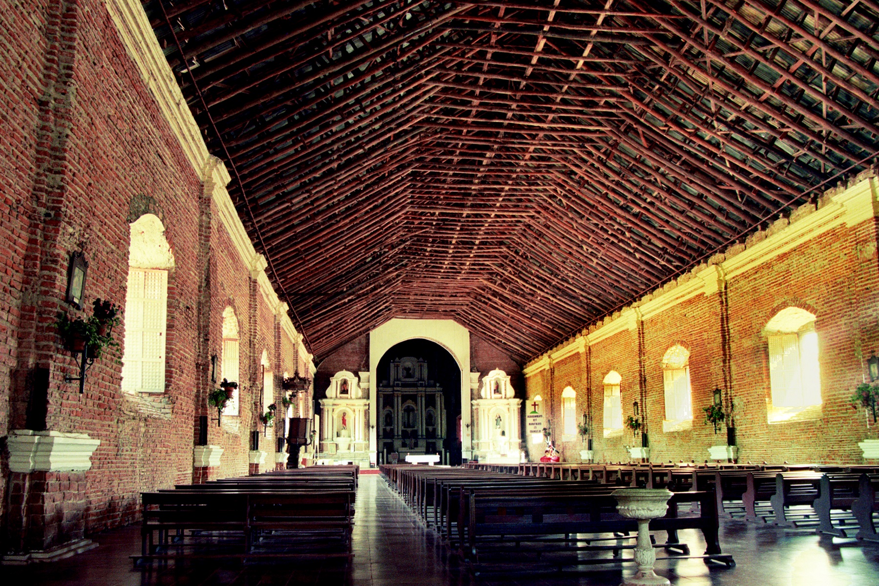 Santa Monica Parish Church (Sarrat Church), Sarrat, Ilocos Norte – interior and ceiling view.
