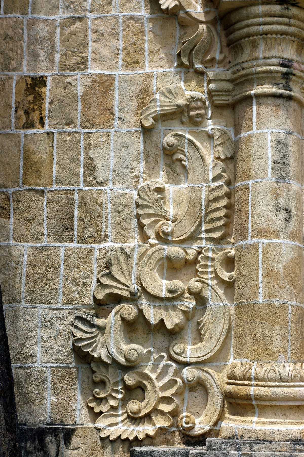 Miagao Church, Miagao, Iloilo, Panay Island – detail of stone carving.