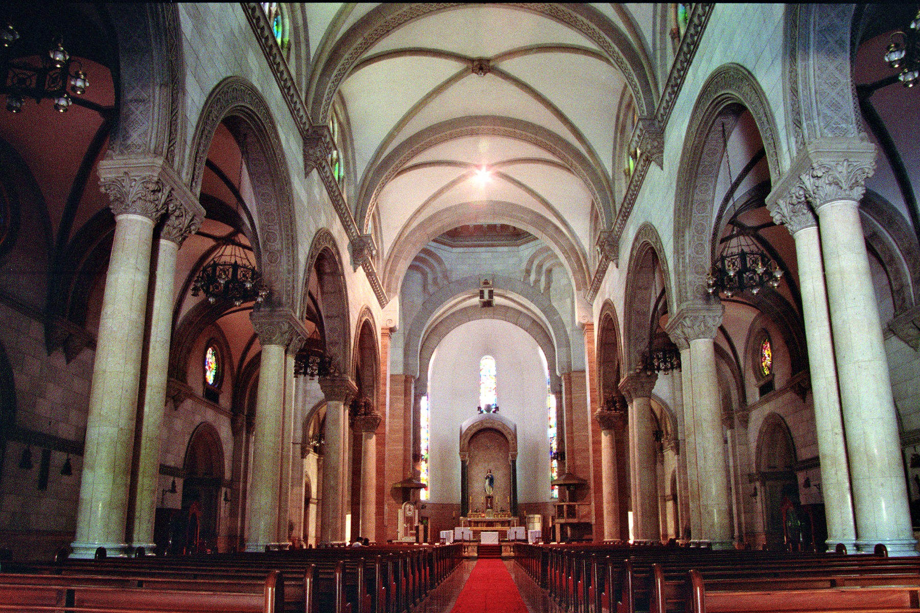 Manila Cathedral, Intramuros, Manila – interior, altar, and ceiling view.