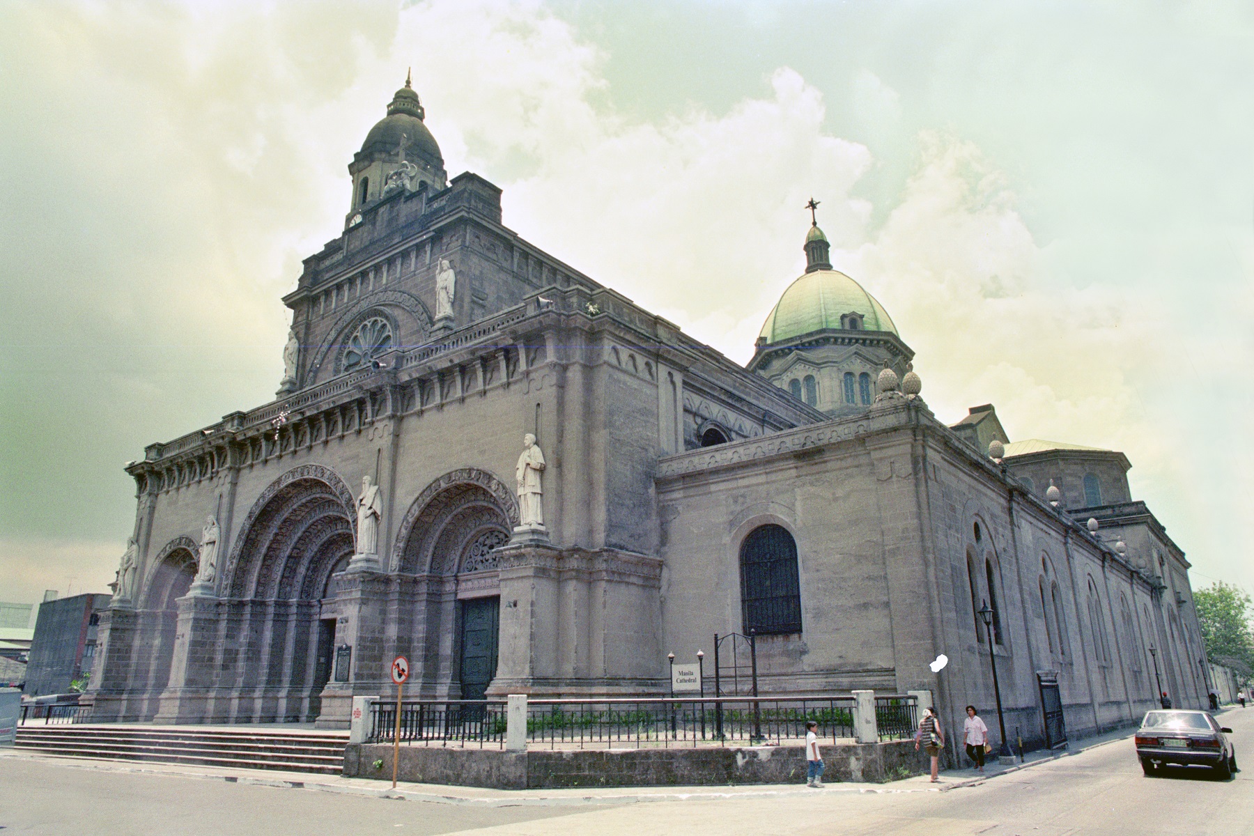 Manila Cathedral, Intramuros, Manila – facade view.