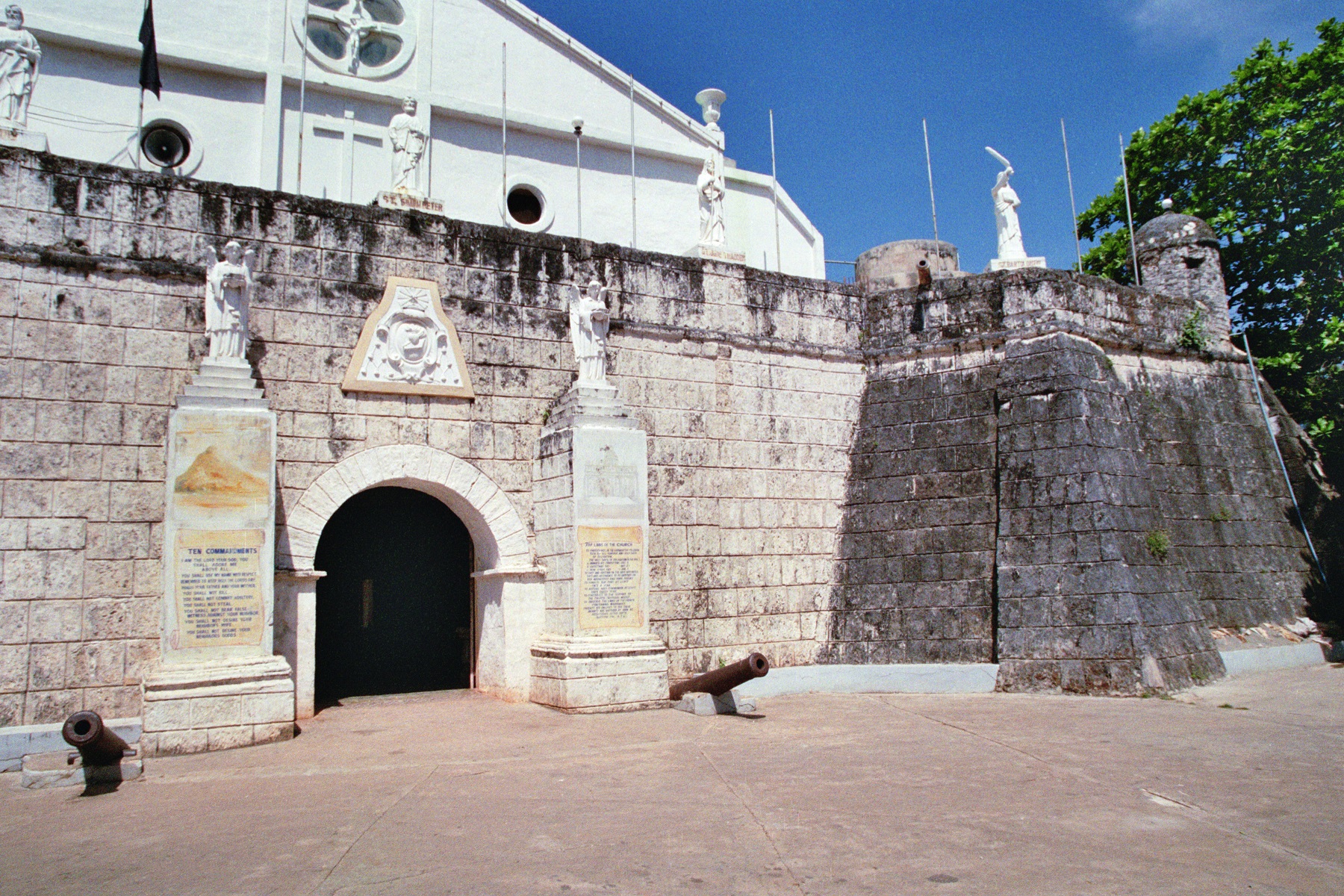 Cuyo Fort, Cuyo Island, Palawan – entrance gate and church facade.