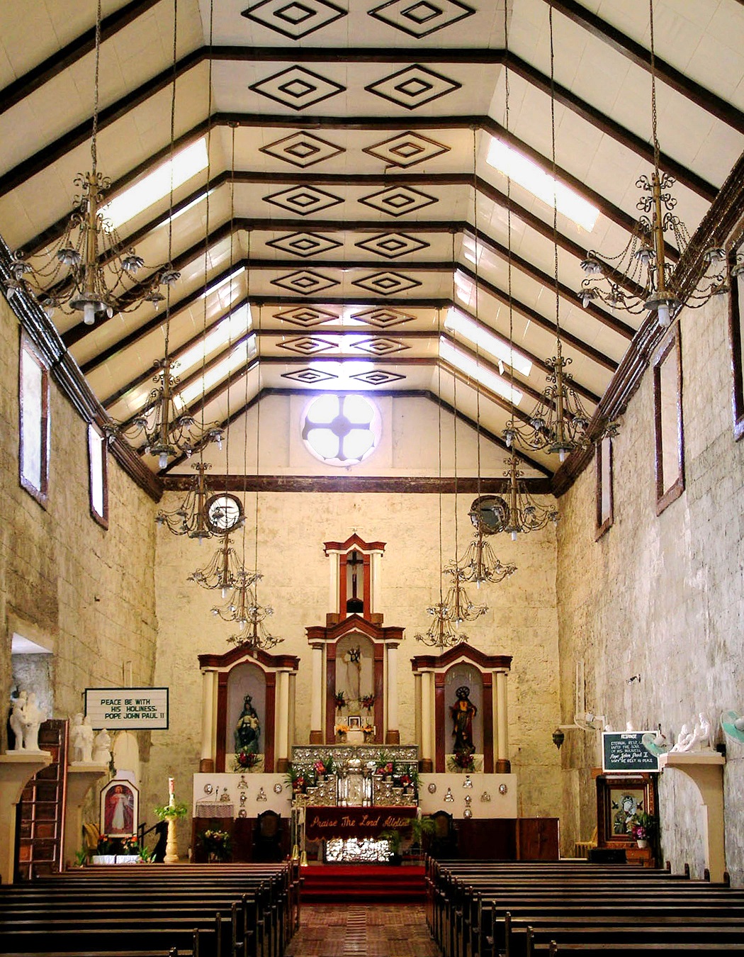St. Augustine Parish Church, Cuyo Island, Palawan – interior view and altar.