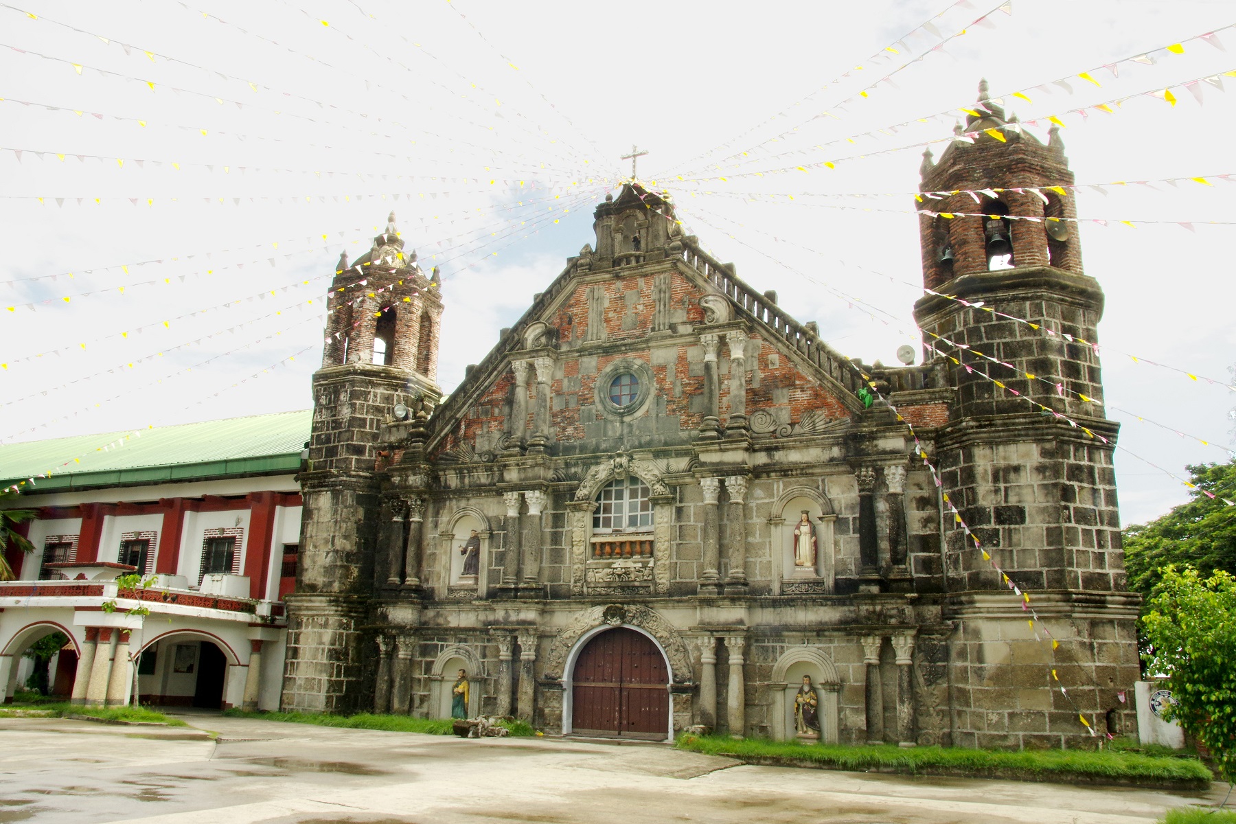 Minalin Church, Minalin, Pampanga Province – facade, bell towers, and convent.