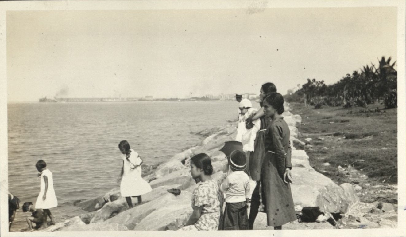 Beach near Manila (Manila in background).