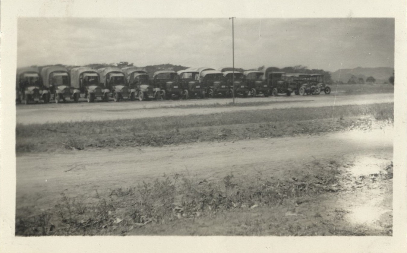 Some of our trucks here [Fort Mills, Corregidor Island]. Taken March 9th 1933.