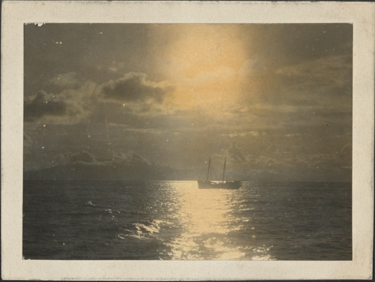 [Untitled – Sunset and boat on Manila Bay].
