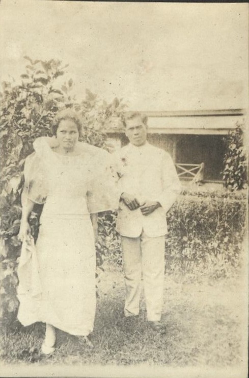 Our faithful servants, Pedro and Francisca. Tropical foliage.