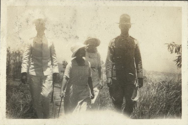 April 18, 1920. With Lt. & Mrs. Haggelstein at Caballo [Island]. Capt. Adams, C.O. [Officers and wives].