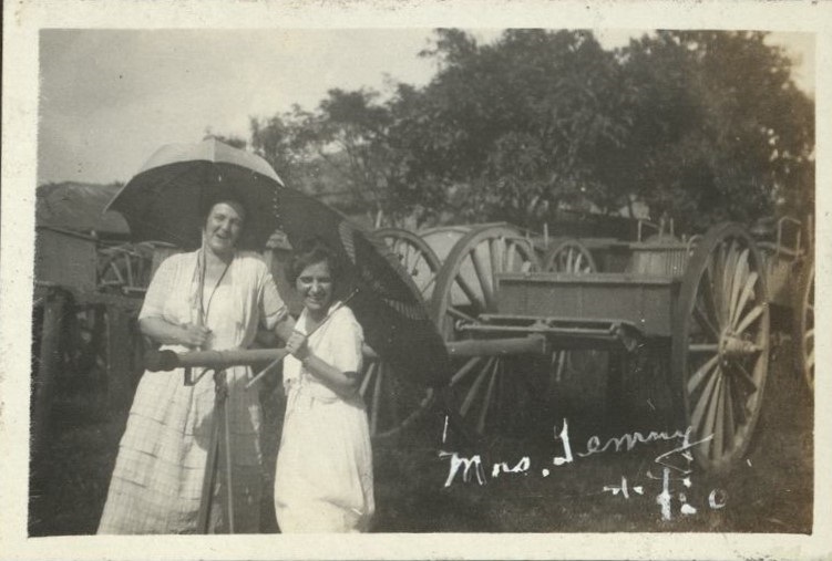 The search of picnic grounds [Corregidor]. June 7, 1920. Mrs. Denney with Flo.