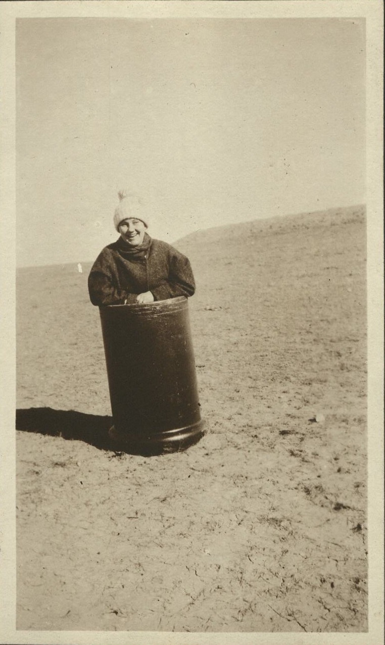 Western Nebraska, 1920 (person in a can on the Great Plains].