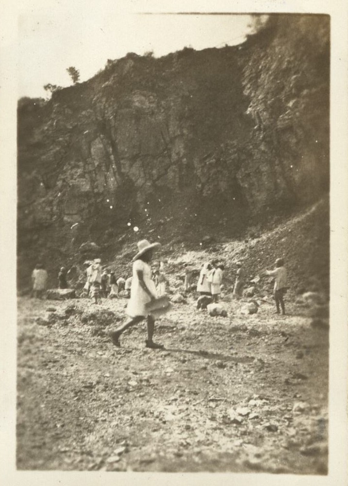 Baguio, the Philippine summer capital. Quarrying rock.