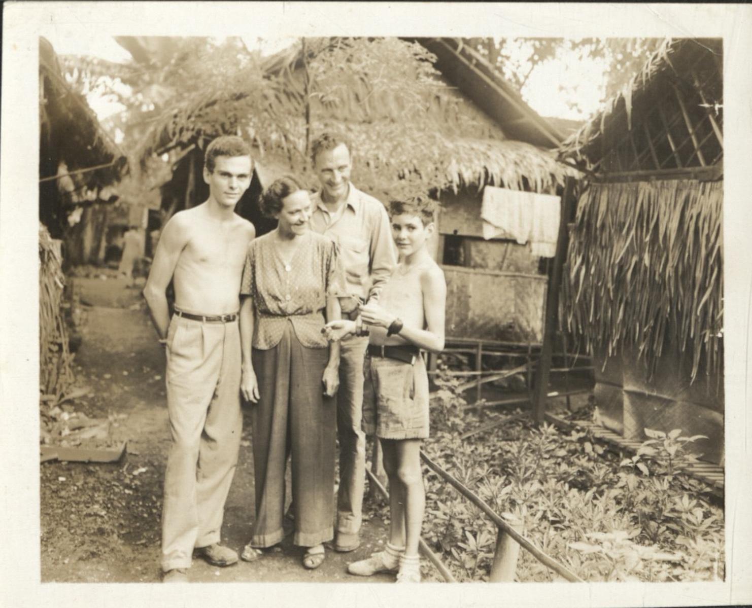 [Untitled – Internee family at liberation, Santo Tomas Internment Camp, Manila].