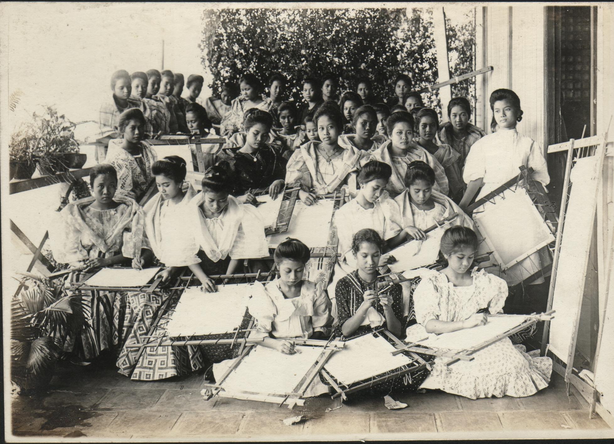 Embroidery class of girls at Paco Int. School.