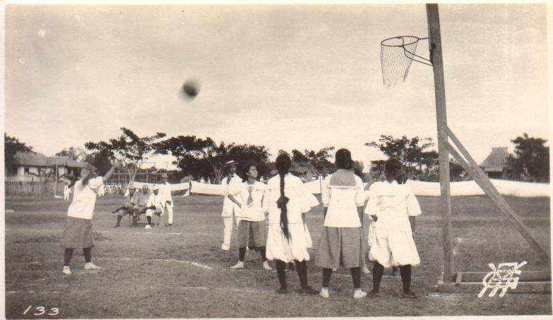 133. [Untitled – Schoolgirls playing basketbal].