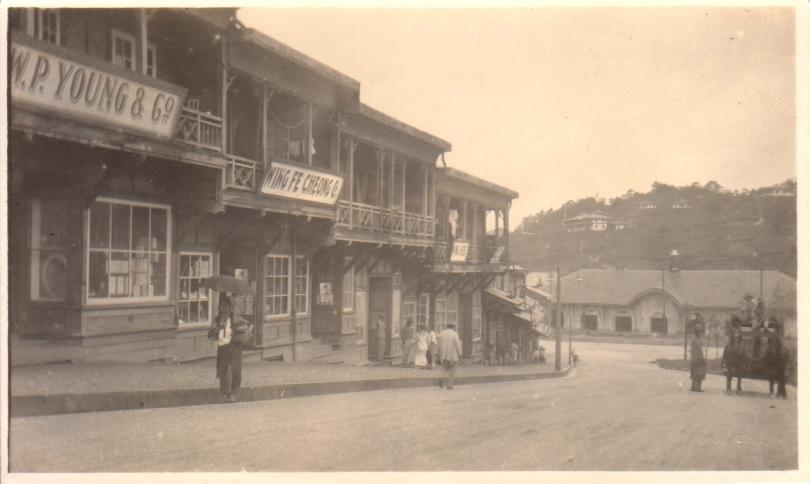 [Untitled – Commercial street in Baguio and Stone Market building].