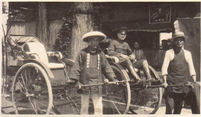 [Untitled – Two rickshaws with their “drivers”].