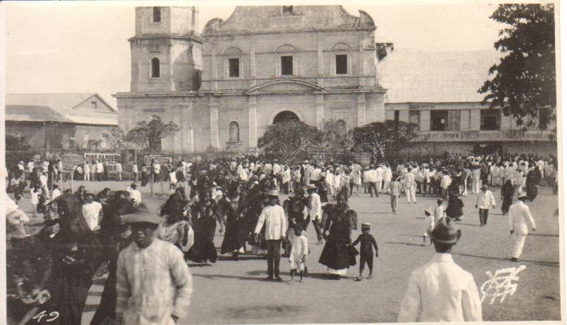 49. [Untitled – As-yet unidentified church and plaza in the Philippines].
