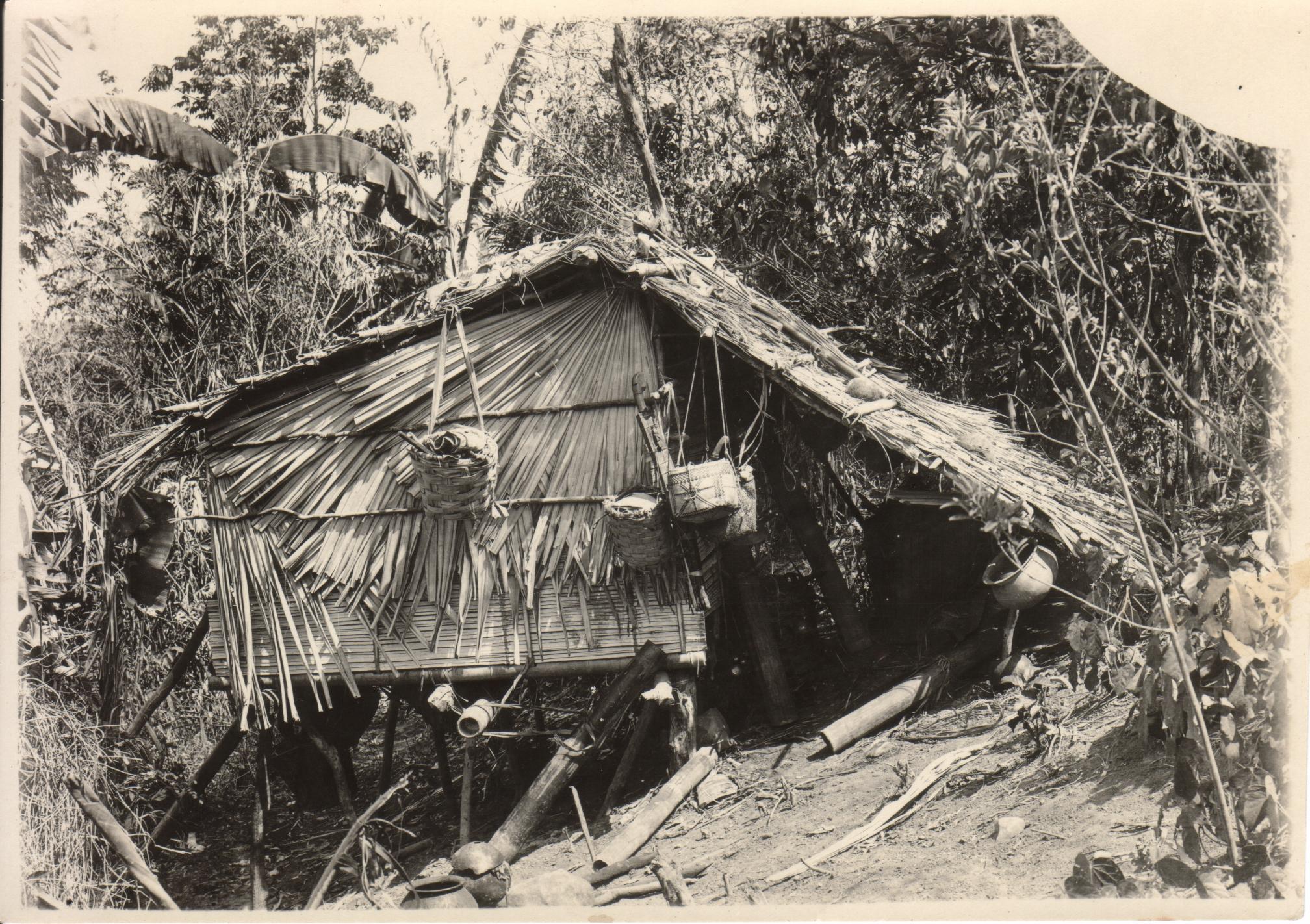 Typical Mangyan house. Bulalakao [Bulalacao], Mindoro.