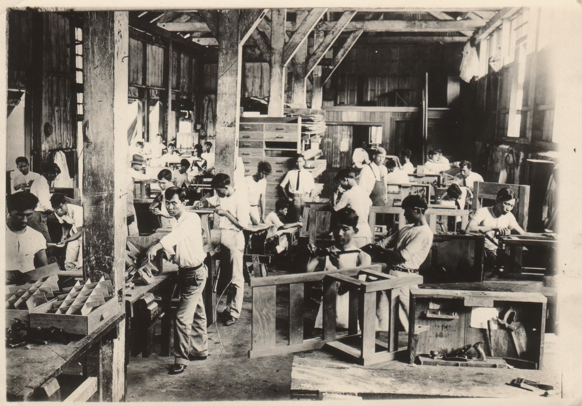Carpenter shop department, Philippine School of Arts and Trades, Manila.