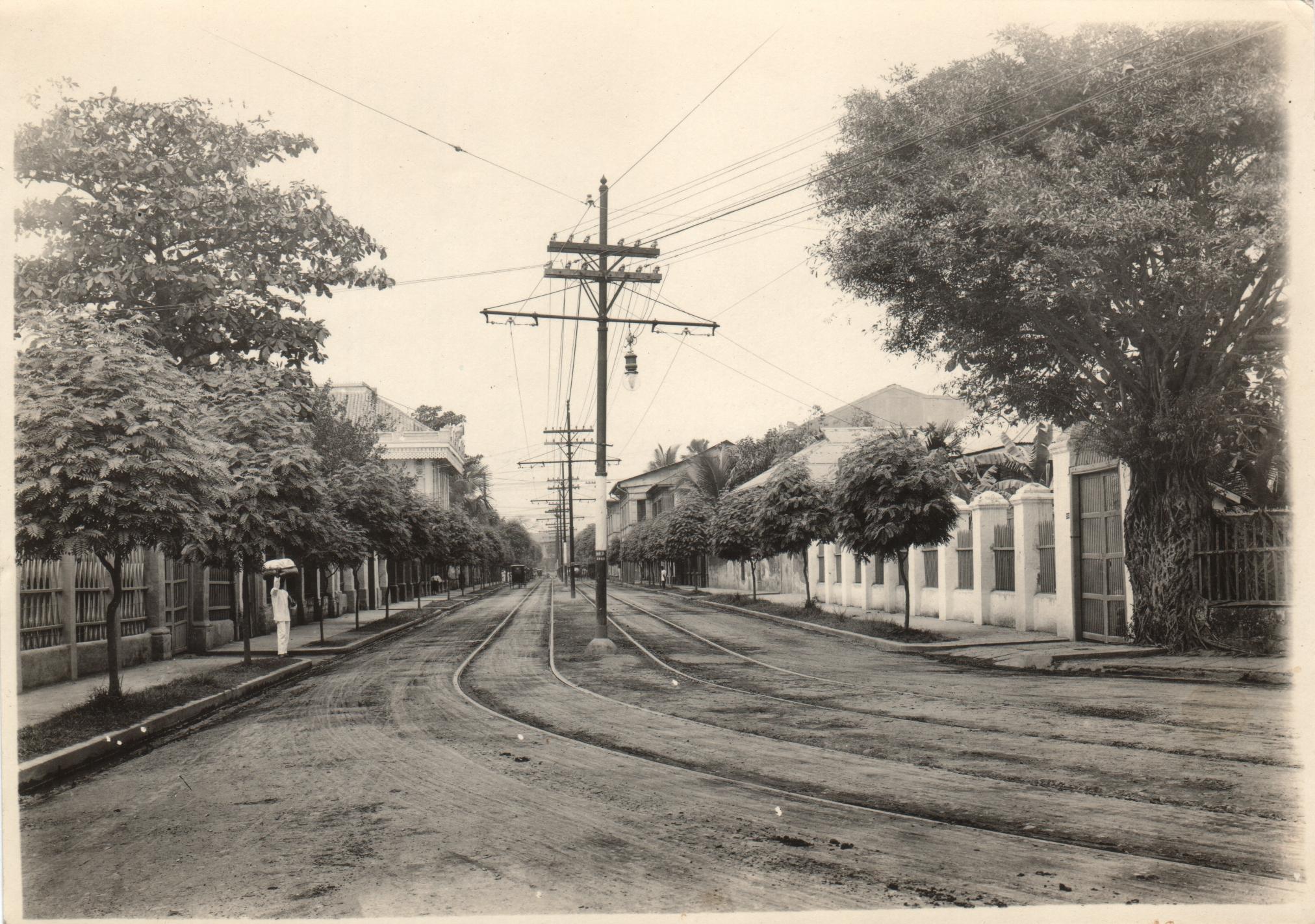 A typical street in European residence district, Manila.