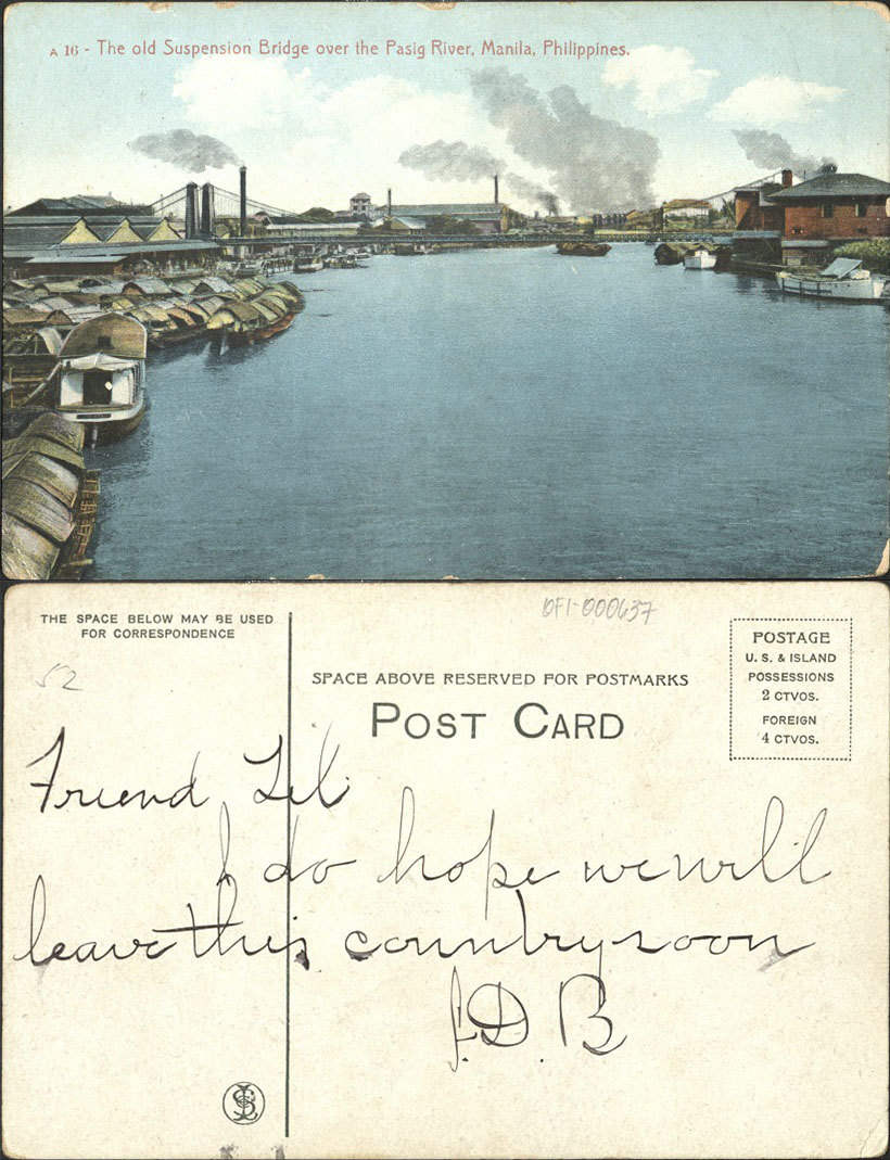 A 16 � The old Suspension Bridge over the Pasig River, Manila, Philippines.
