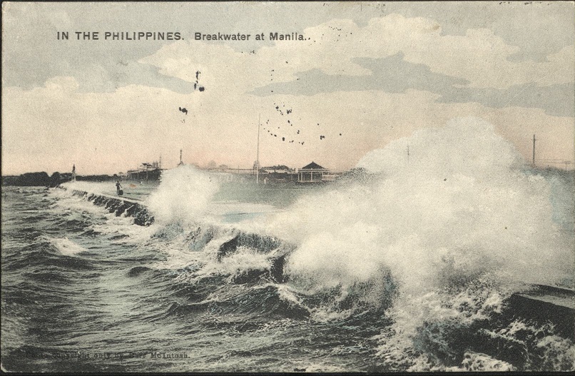 In the Philippines. Breakwater at Manila.