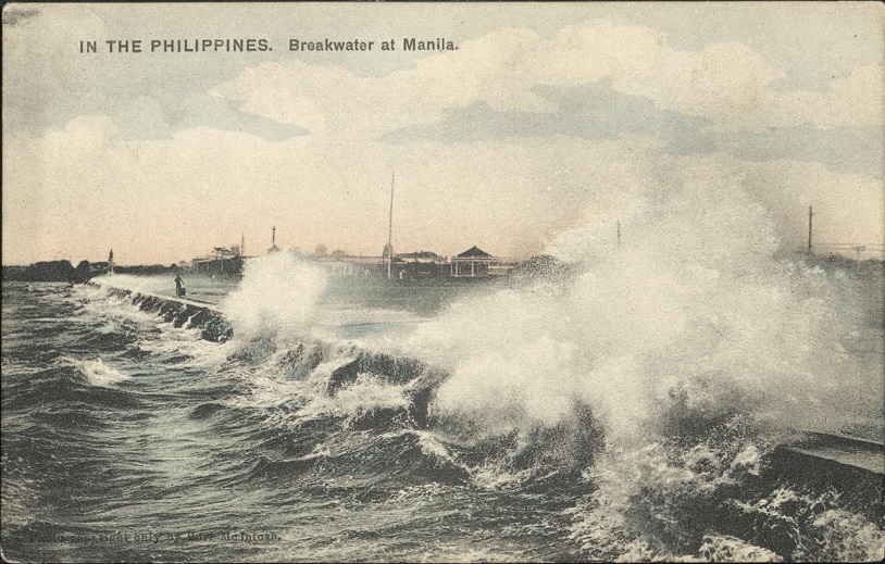 In the Philippines. Breakwater at Manila.