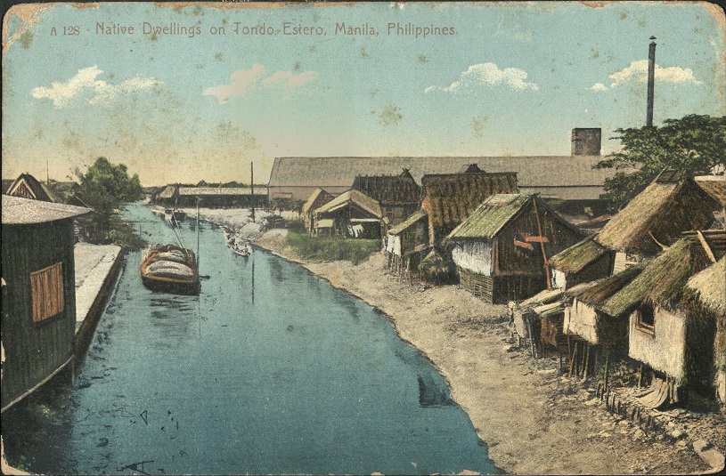 A 128 ï¿½ Native Dwellings on Tondo Estero, Manila, Philippines.