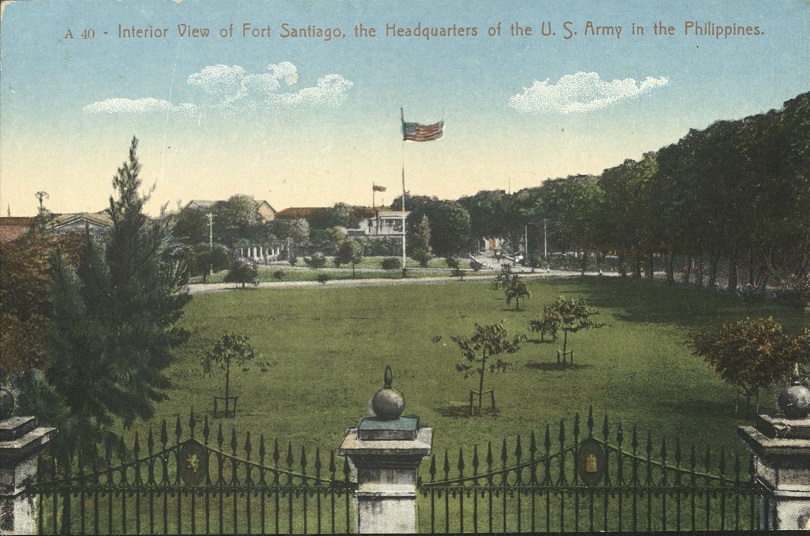 A 40 ï¿½ Interior View of Fort Santiago, the Headquarters of the U. S. Army in the Philippines.