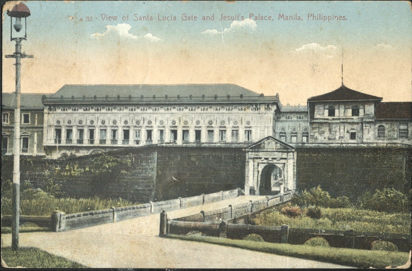 A 32 ï¿½ View of Santa Lucia Gate and Jesuitï¿½s Palace, Manila, Philippines.