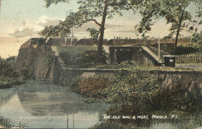 The old wall & moat, Manila, P. I.