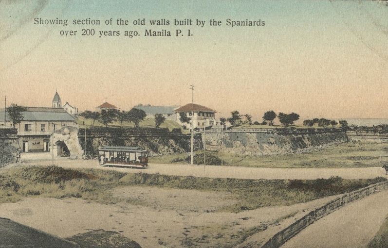 Showing section of the old walls built by the Spaniards over 200 years ago. Manila, P. I.