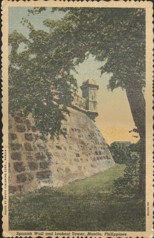Spanish Wall and Lookout Tower, Manila, Philippines.