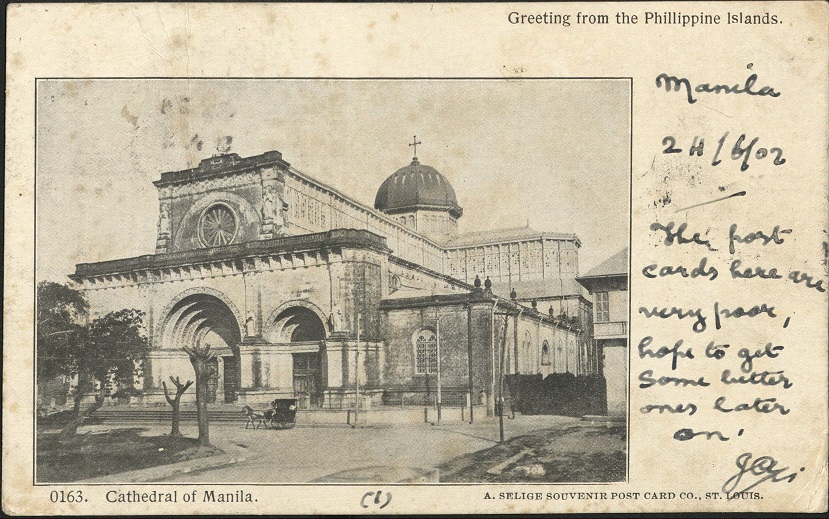 0163. Cathedral of Manila. / Greeting from the Philippine Islands.
