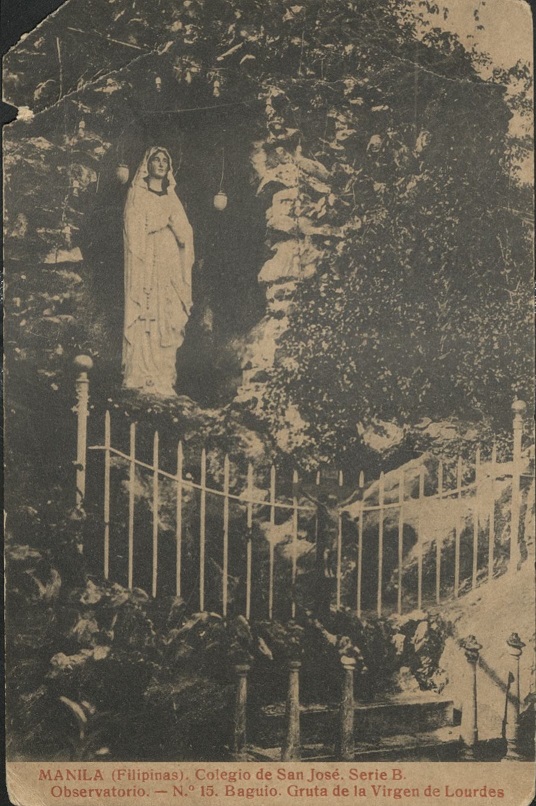 Manila (Filipinas). Colegio de San Josï¿½. Serie B. Observatorio. ï¿½ No. 15. Baguio. Gruta de la Virgen de Lourdes [Grotto of Our Lady of Lourdes].