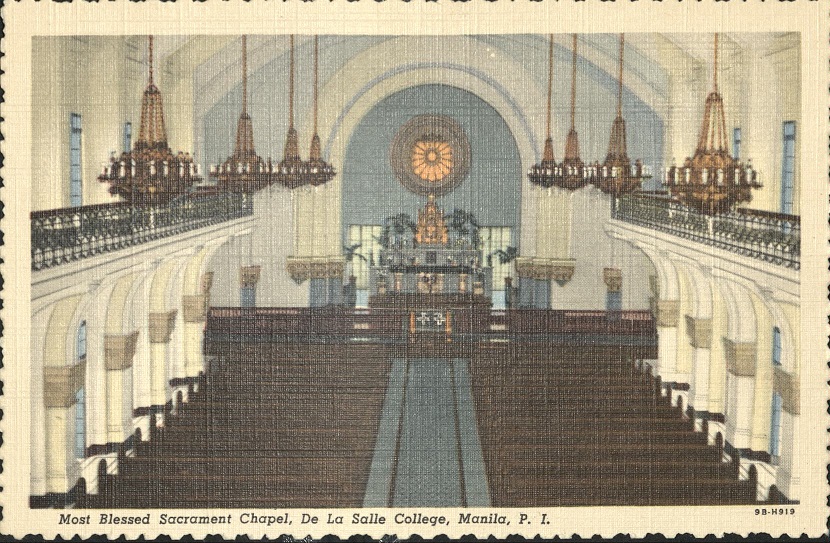 Most Blessed Sacrament Chapel, De La Salle College, Manila, P. I.