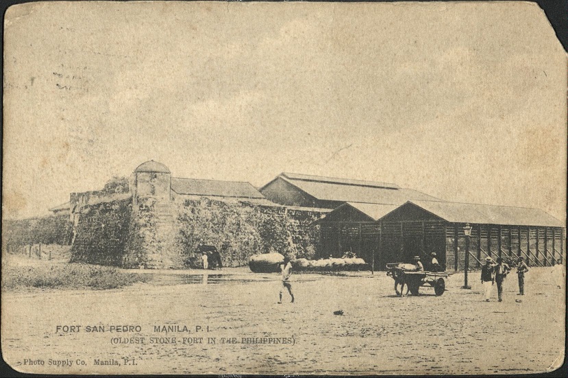 Fort San Pedro, Manila, [misprint – should read Cebu] P. I. (Oldest Stone Fort in the Philippines).