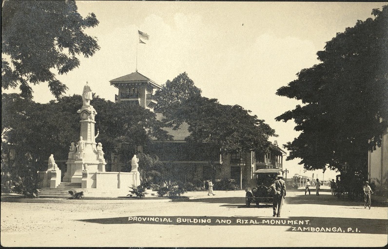Provincial Building and Rizal Monument. Zamboanga, P. I.