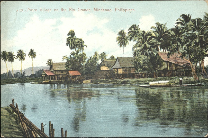 A 13 � Moro village on the Rio Grande, Mindanao, Philippines.